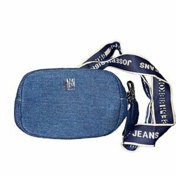 Joseph Ribkoff Denim Crossbody Purse w/ Logo Belt Strap Small Dainty fanny pack - Picture 2 of 9